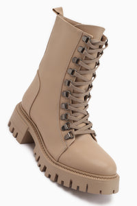 Suzette Nud Lace-Up Thick Sole Women’s Boots