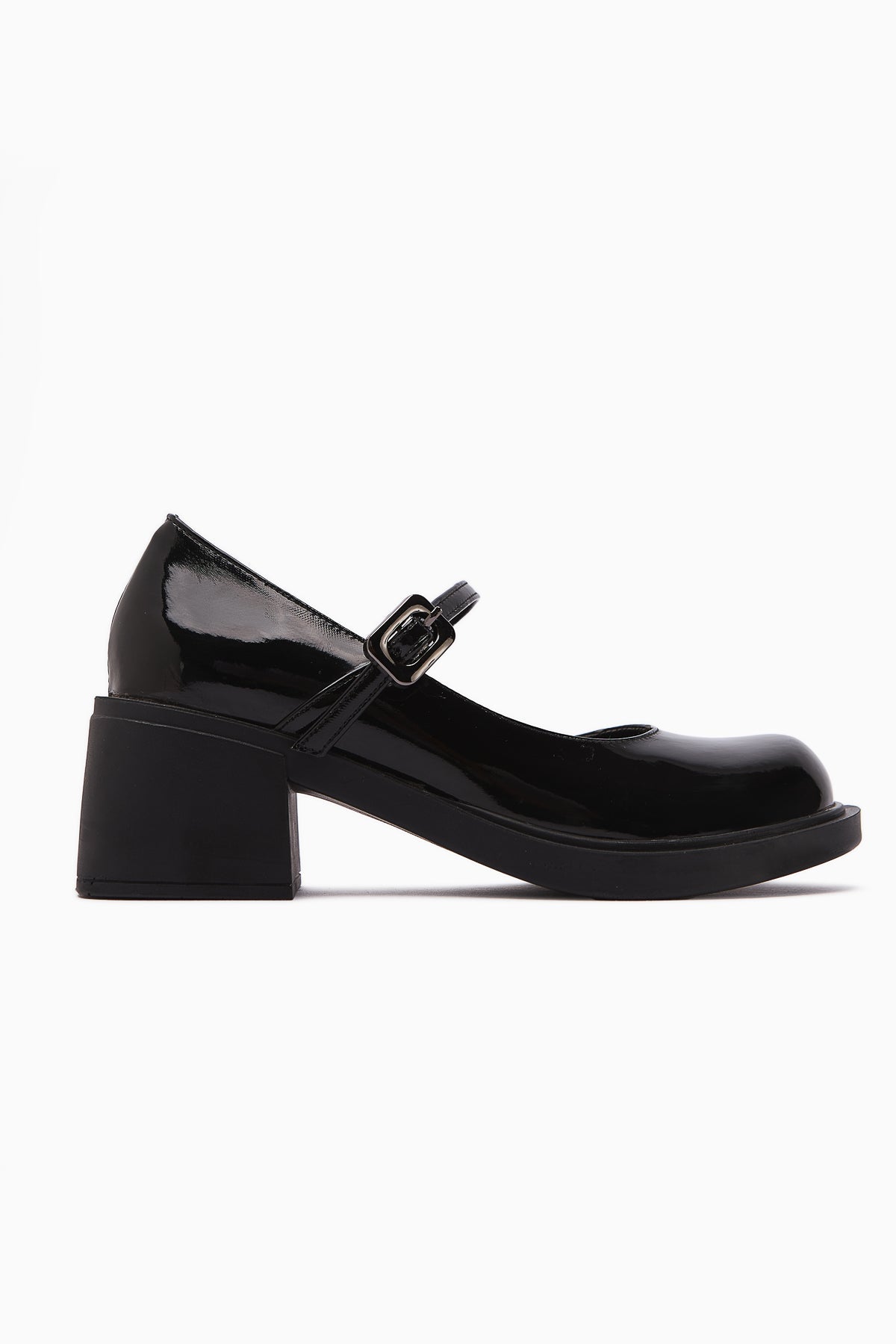Mirka – Black Patent Strap-Detail Loafer (Women)