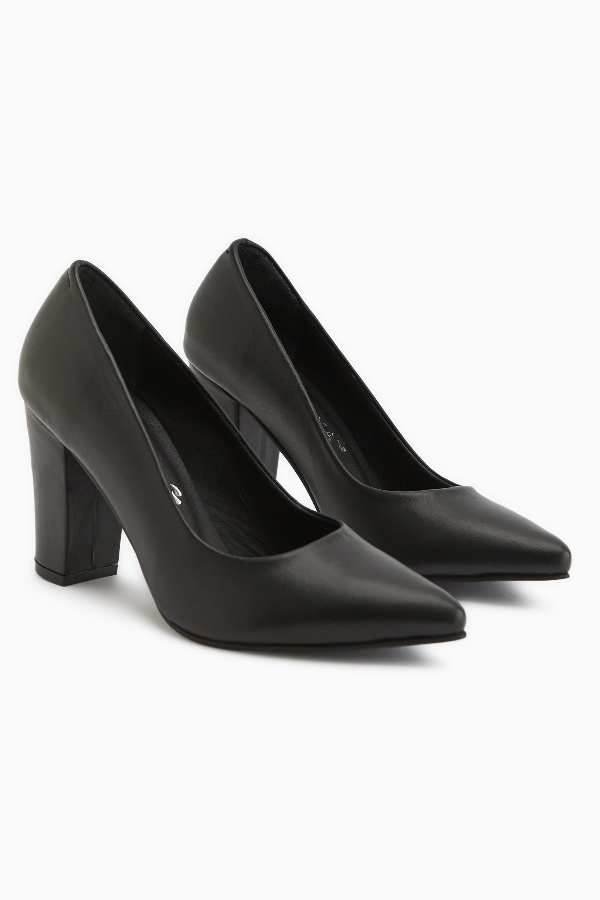 Emily Genuine Leather Black Thick Heeled Women’s Shoes