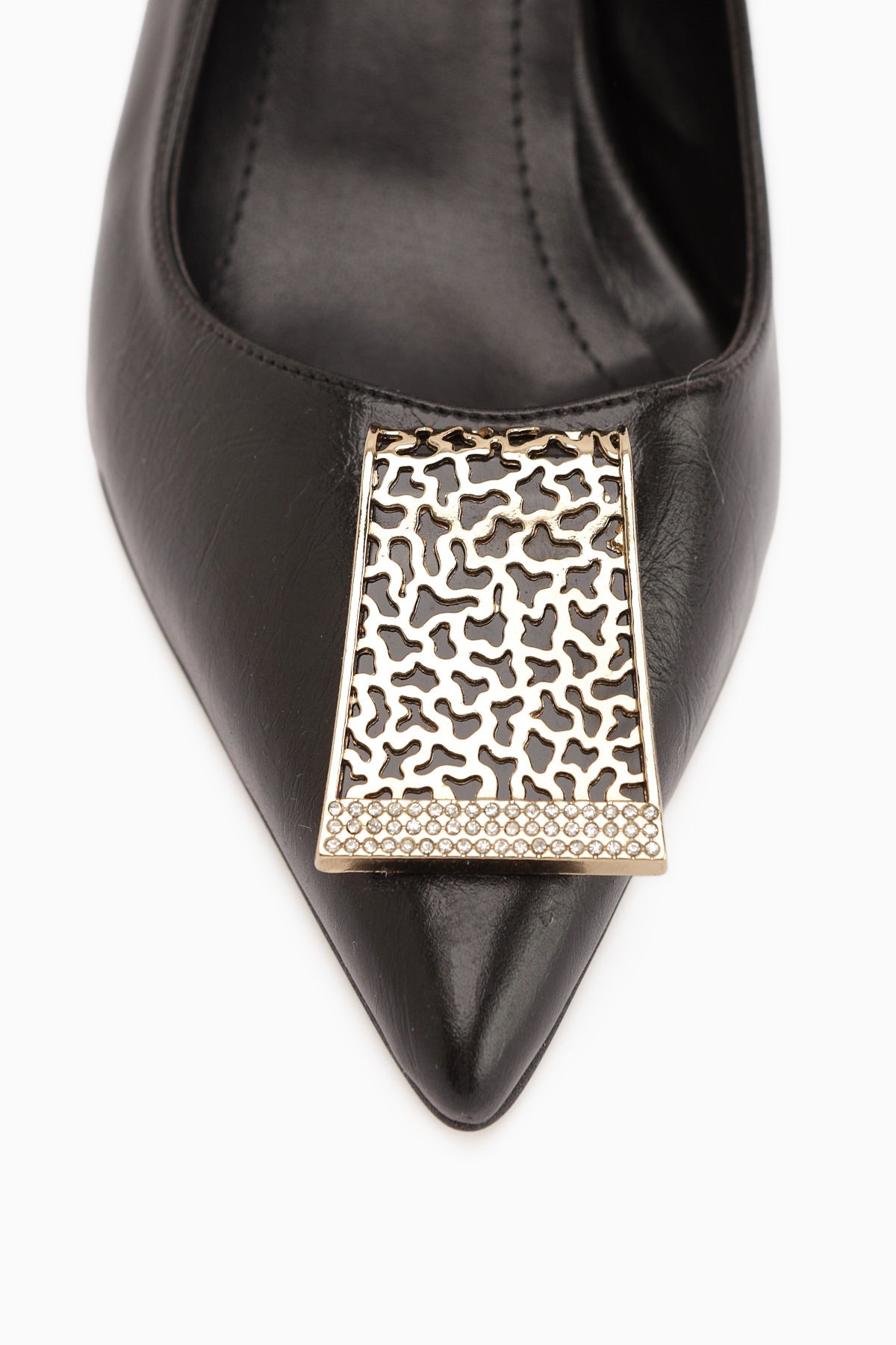 Lian – Black Buckle-Detail Slim-Heel Women's Heeled Shoe (Women)