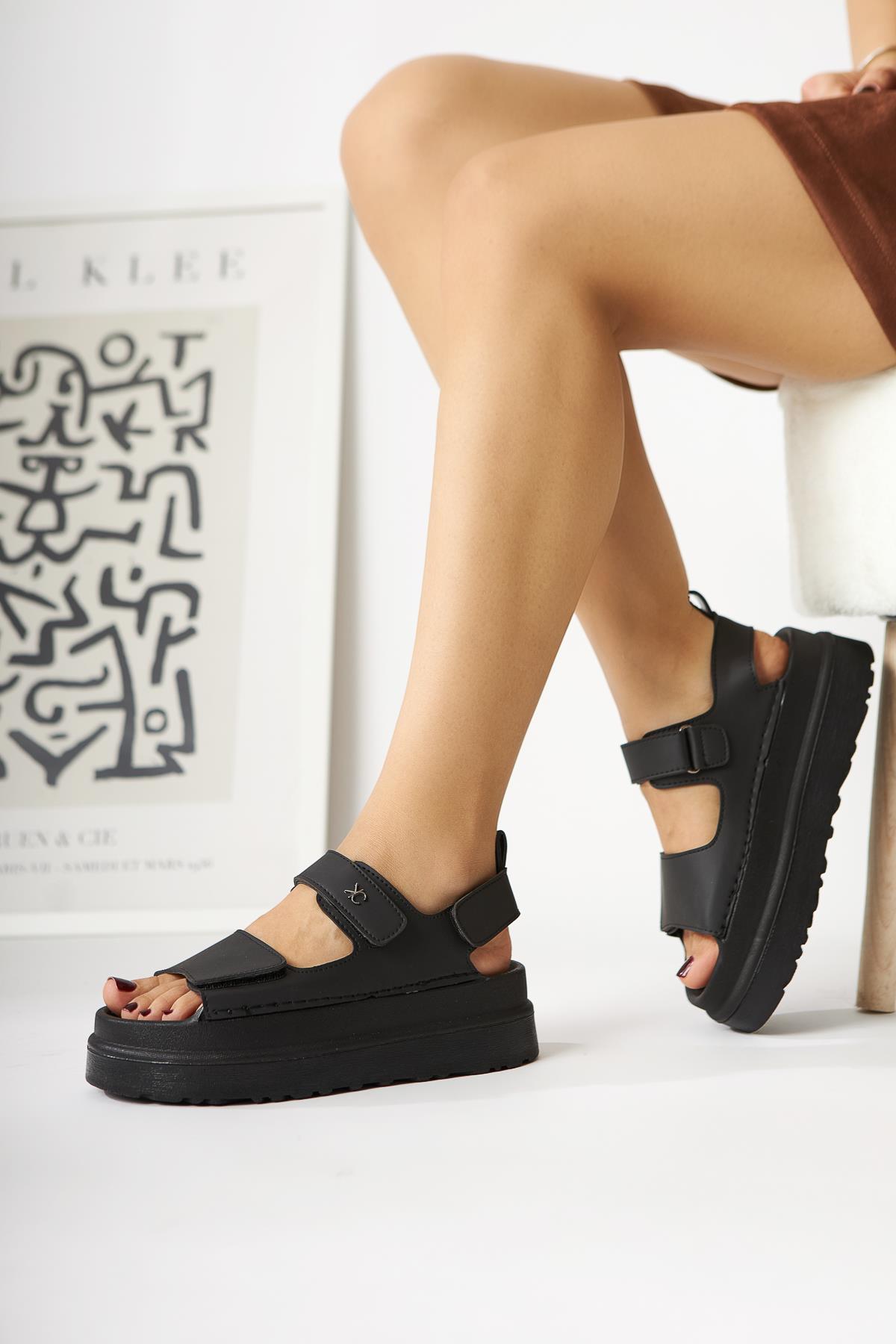 Almida Black Velcro Women's Sandal