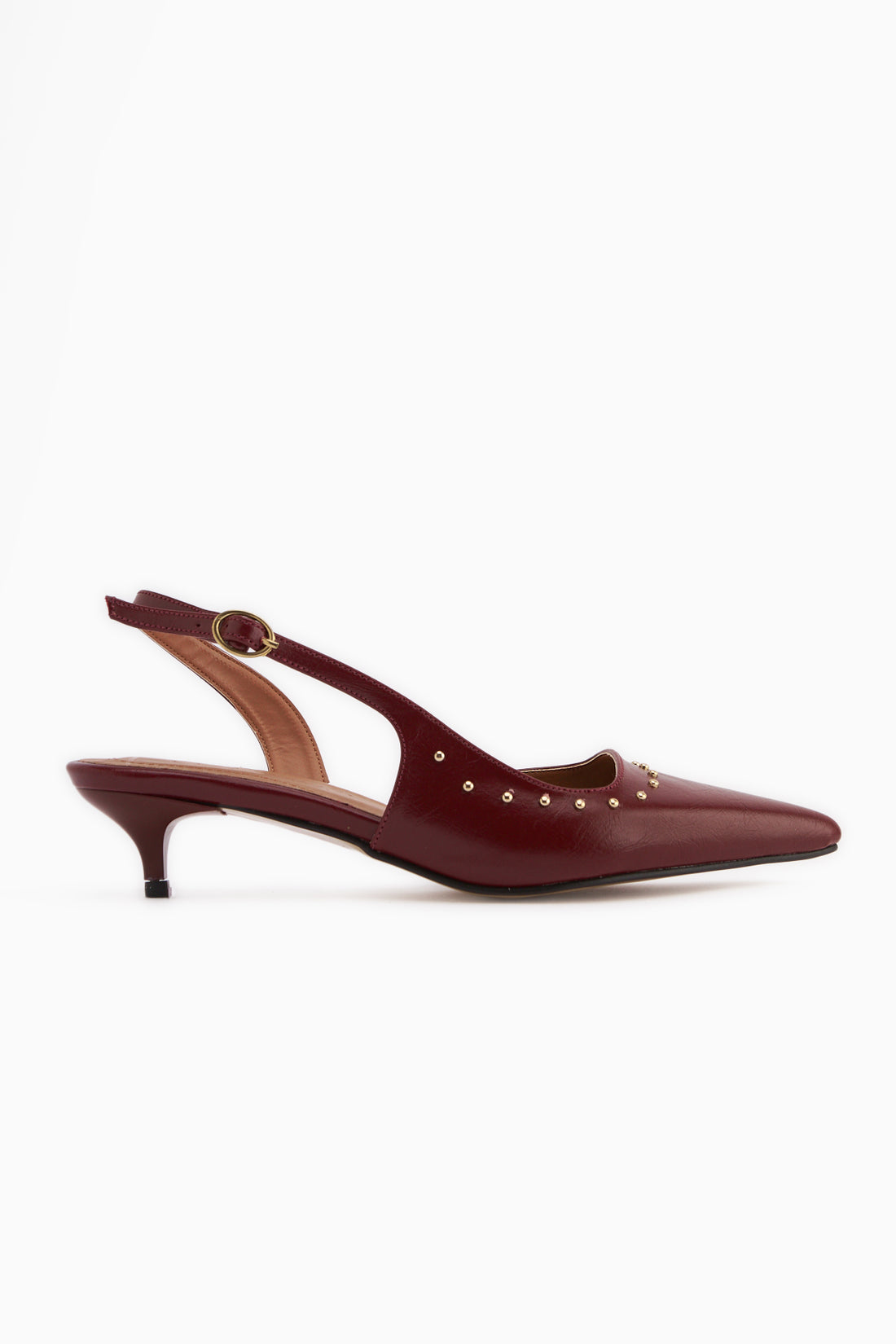 Marica Burgundy Short Heeled Women’s Shoes
