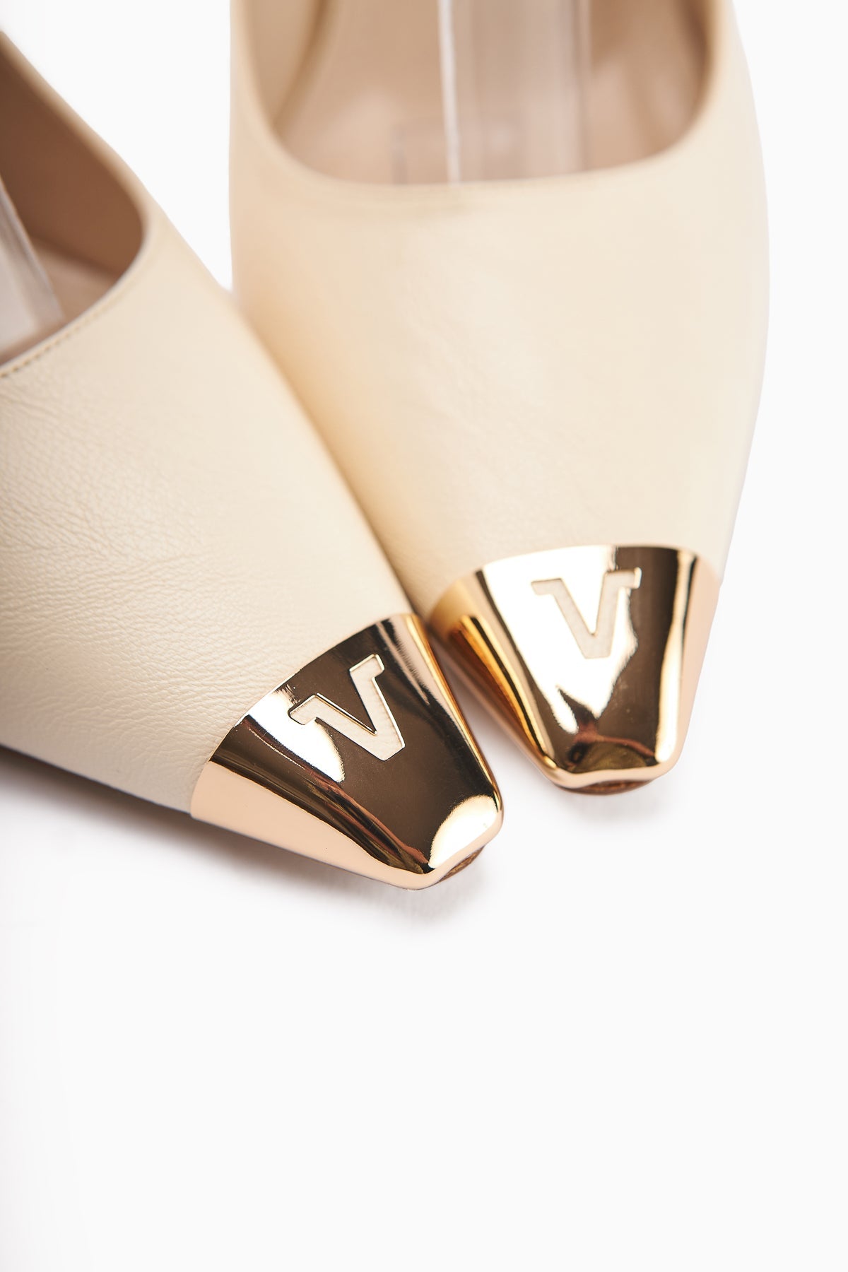 Jennica Beige Ankle-Strap Women's High Heels