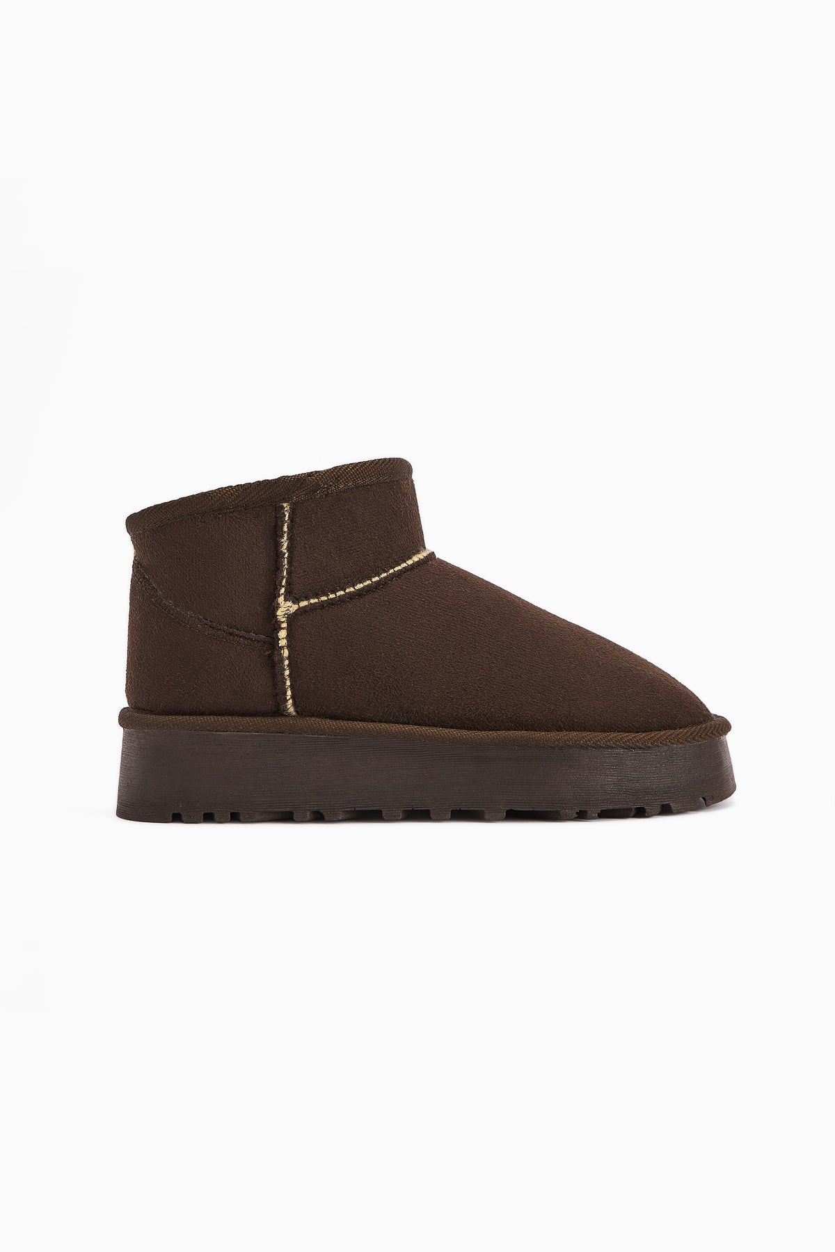 Lilly-Anne – Brown Suede Vegan Material, Vegan Fur-Lined Ankle Boot (Women)