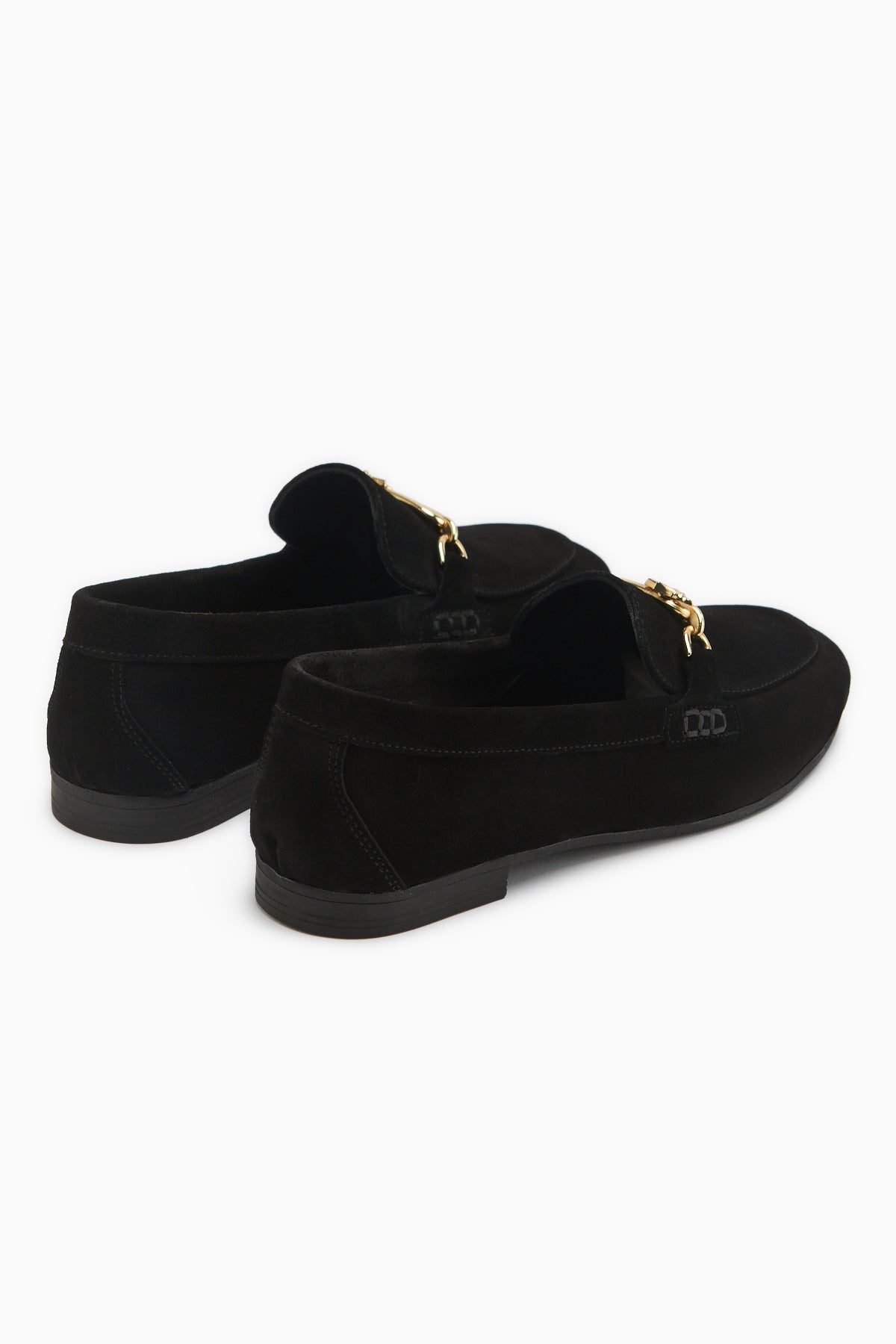 Alessa Genuine Leather Suede Black Buckled Women’s Loafer Daily Moccasin Shoes