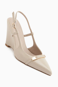 Phia Beige Buckled Wedge Women’s Sandal