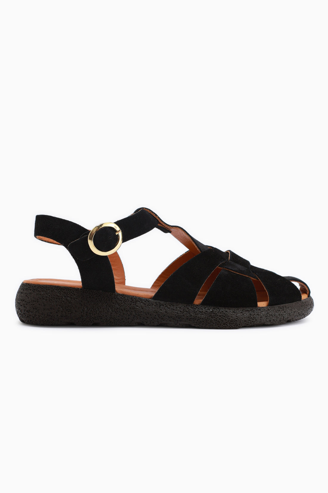 Henrika Genuine Leather Black Suede Women’s Sandal