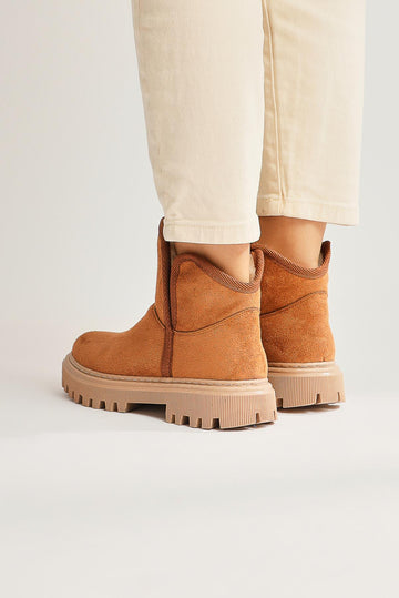 Aniitta Taba Suede Fur-Trimmed Short Boot