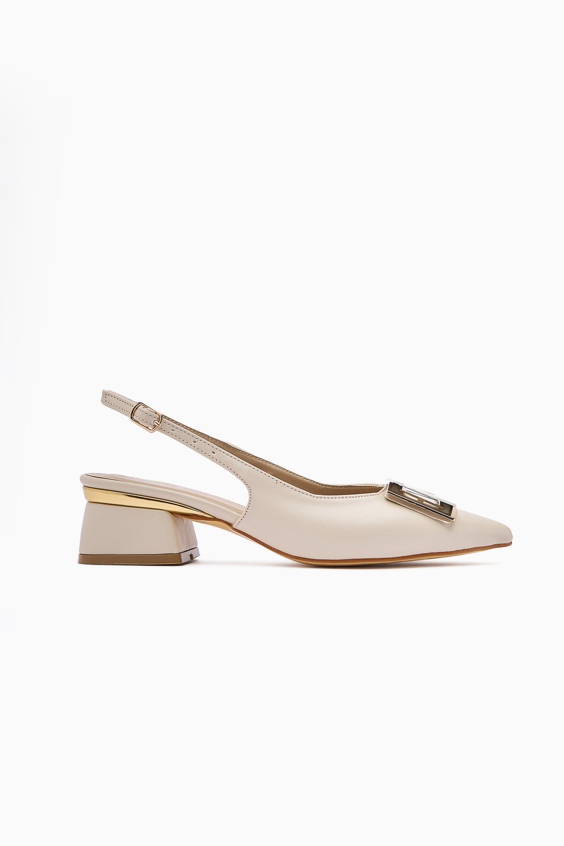 Tiana Beige Buckled Heeled Women’s Shoes