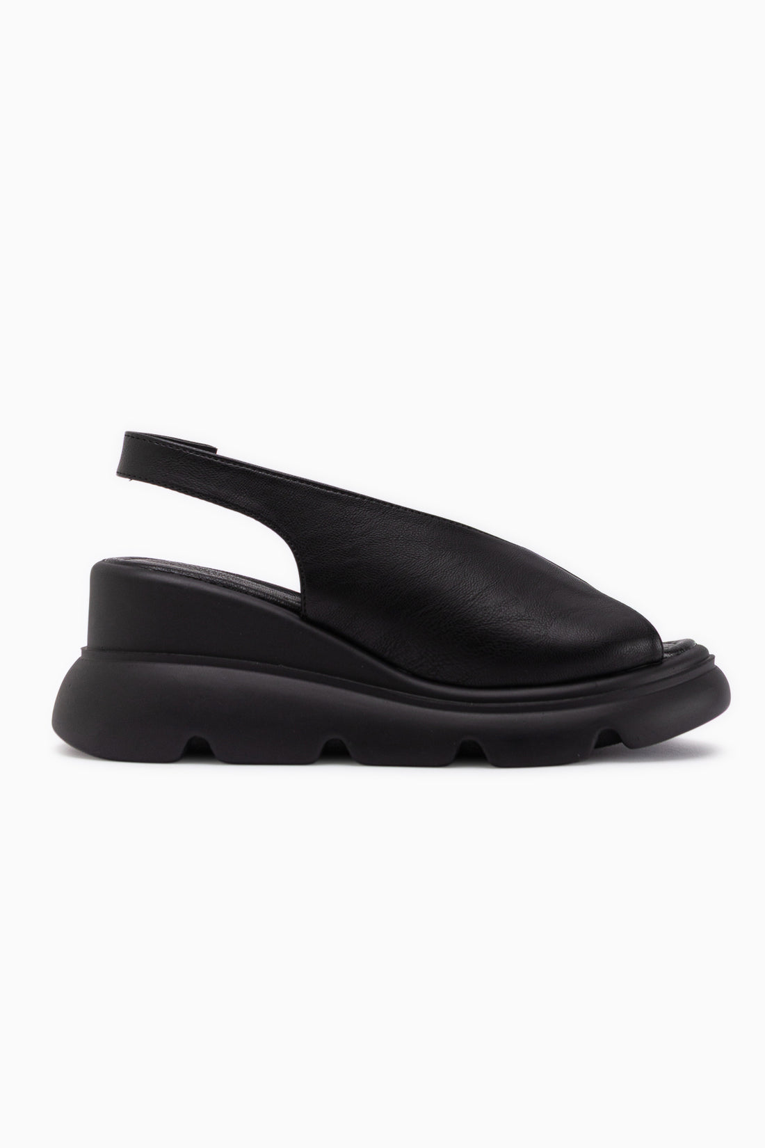 Tilda Black Elastic Platform Heeled Sandal