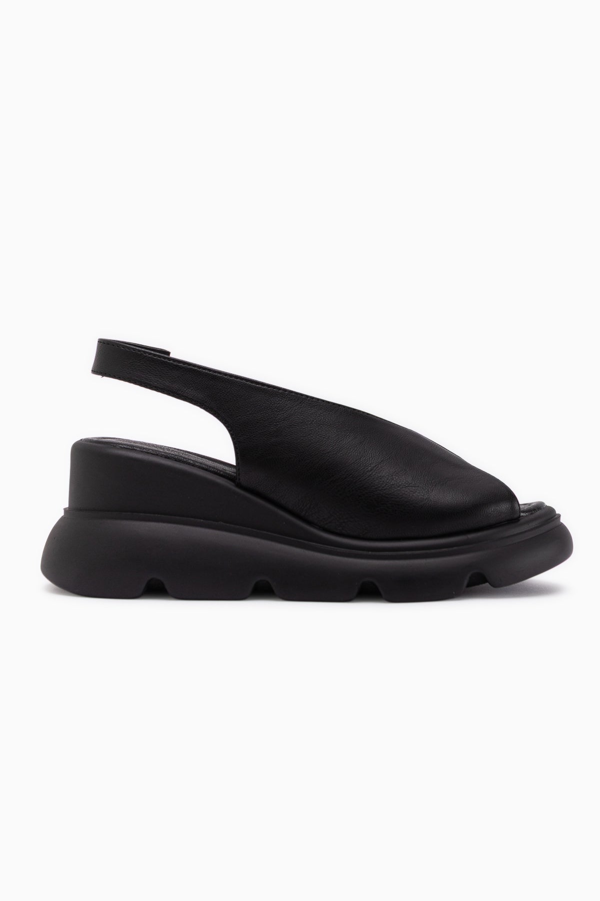 Tilda Black Elastic Platform Heeled Sandal
