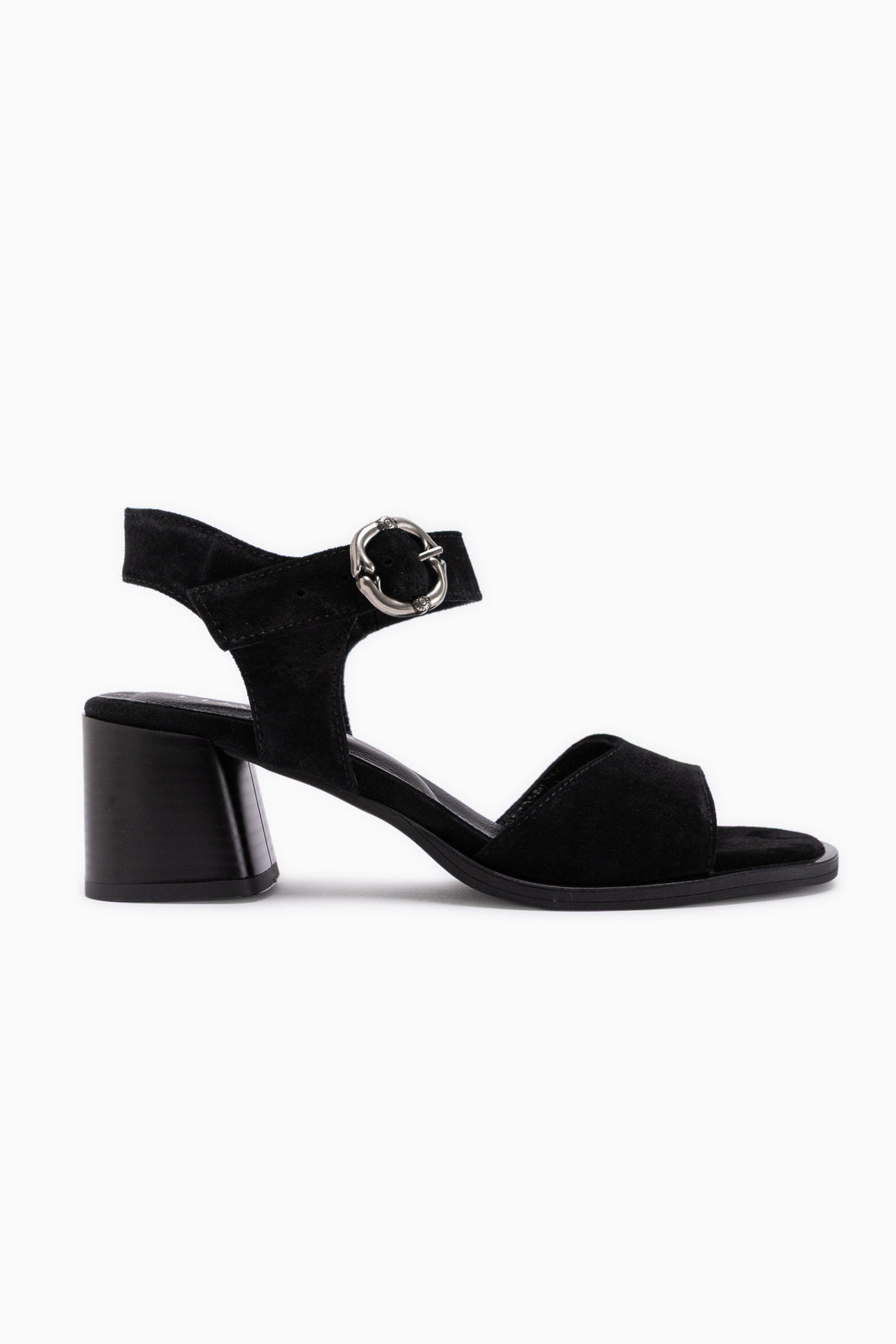 Carina Genuine Leather Black Suede Heeled Women’s Sandal