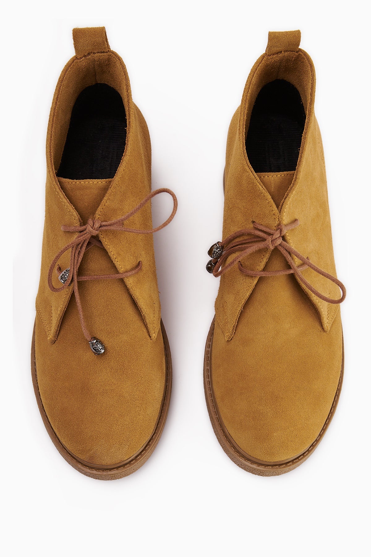 Henna Genuine Leather Camel Suede Lace-up Women's Boots