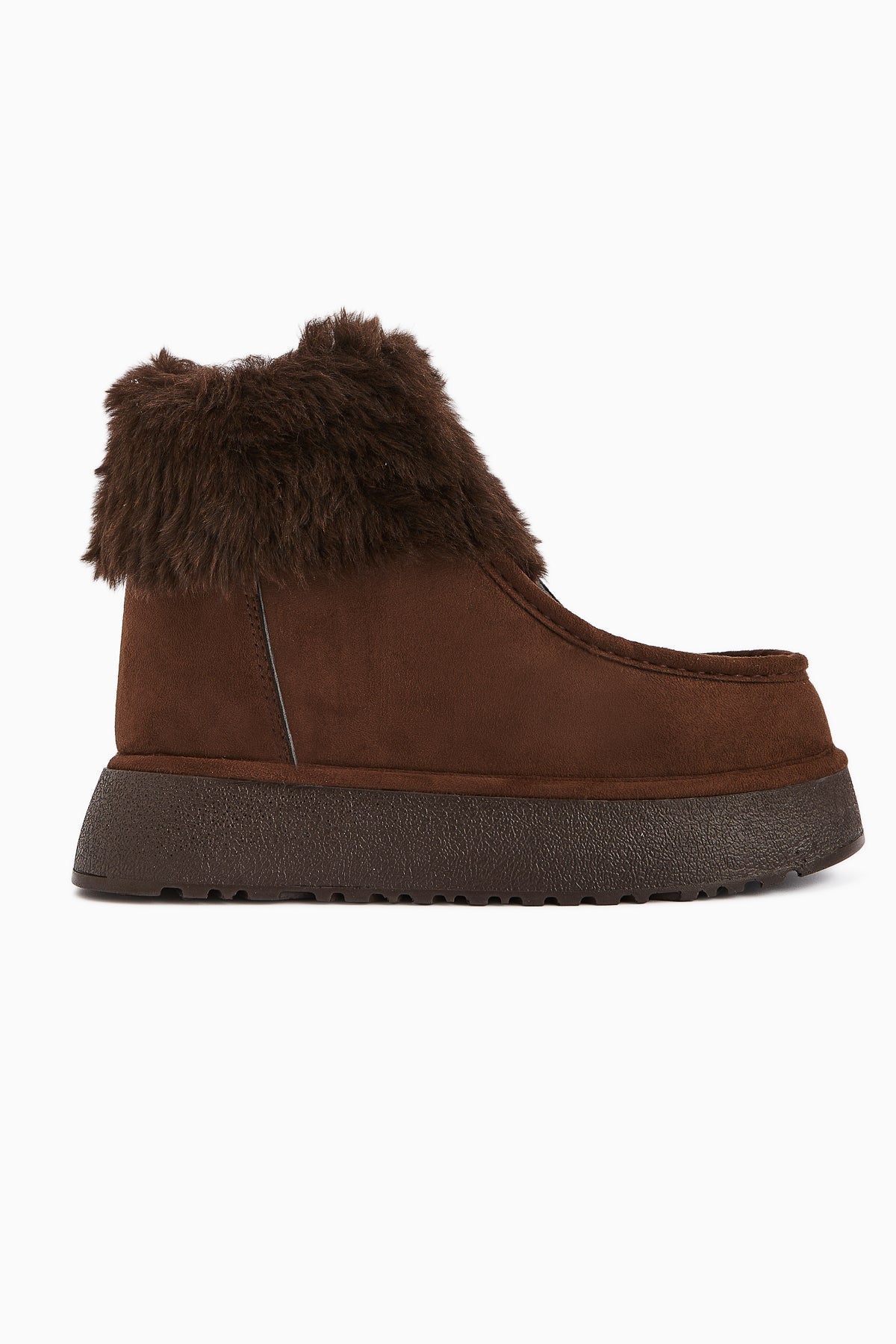 Erva Brown Suede Fur Women's Boot