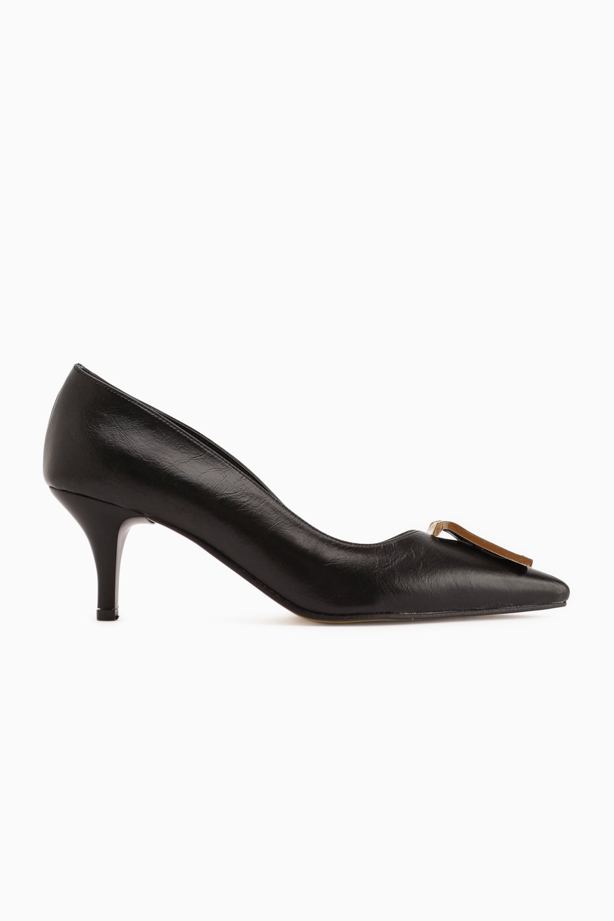 Lian – Black Buckle-Detail Slim-Heel Women's Heeled Shoe (Women)