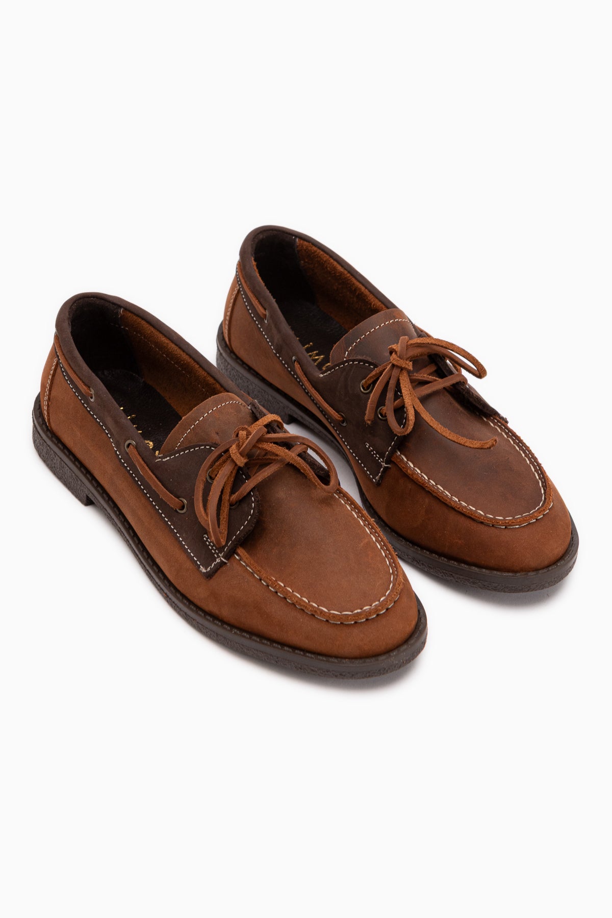Genuine Leather Janica Tan Lace-Up Women’s Moccasin Shoes