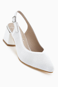 Ravina Genuine Leather White Women’s Heeled Shoes