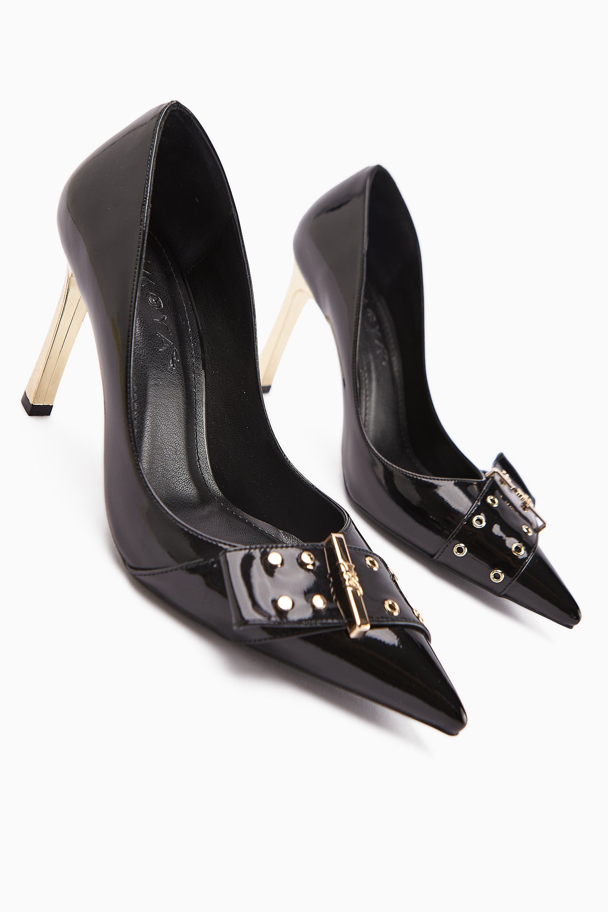 Sven Black Patent Leather Detailed Women’s Heeled Shoes