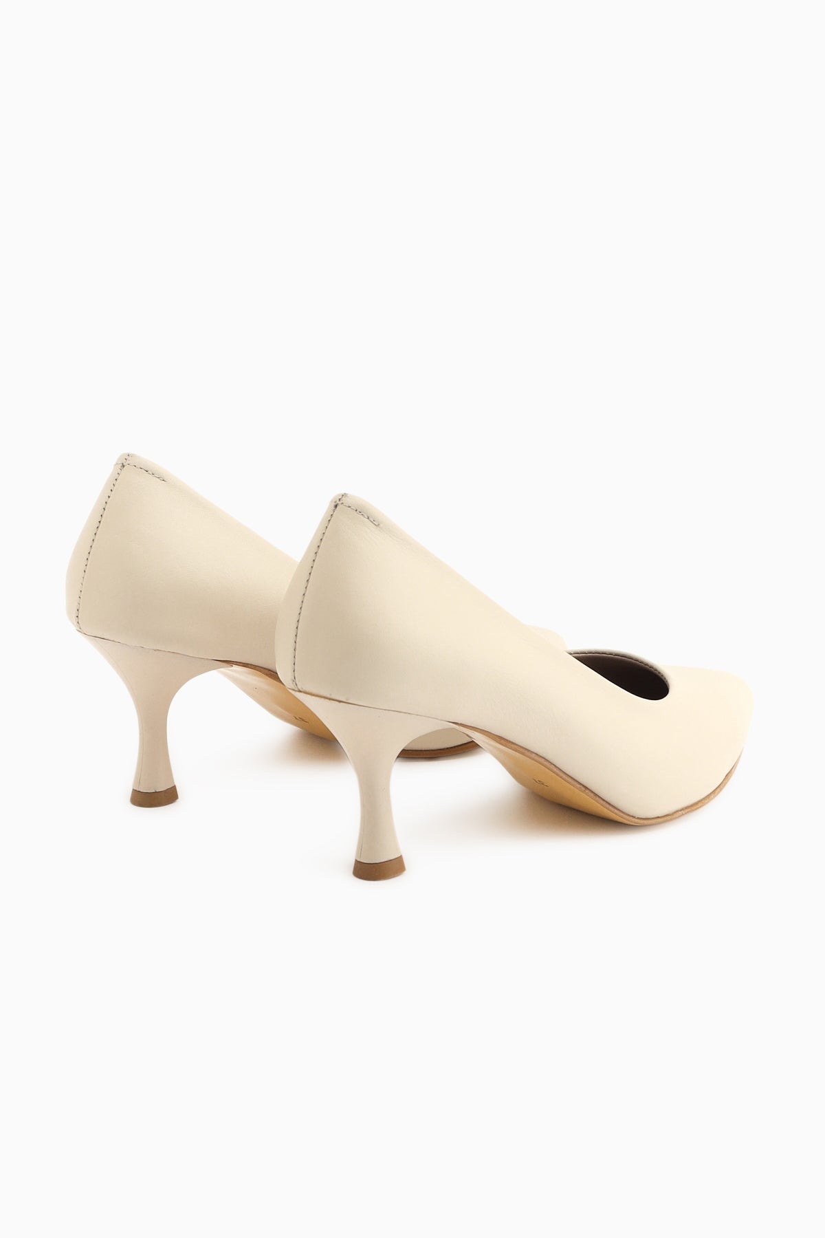 Kiara Genuine Leather Beige Women’s Heeled Shoes Stiletto