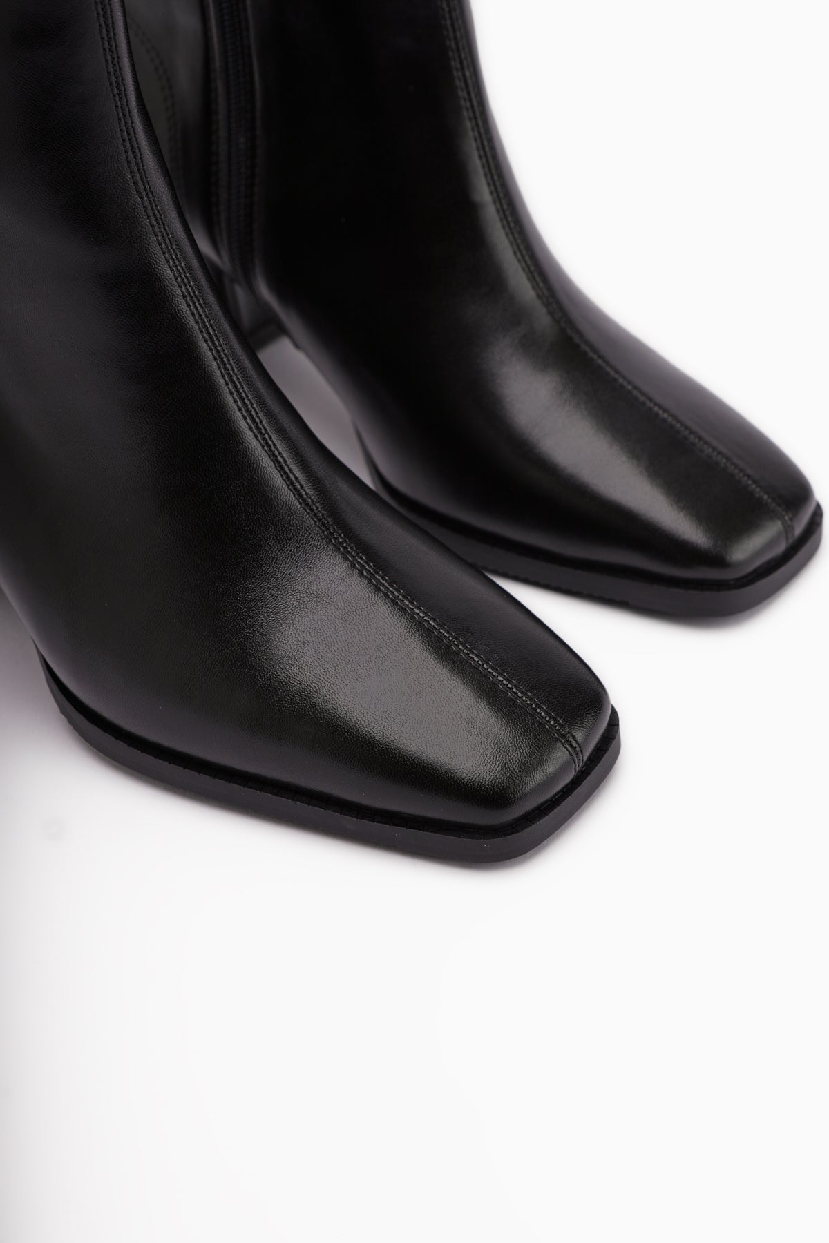 Margot Black Square-Toe High-Heeled Women's Boot