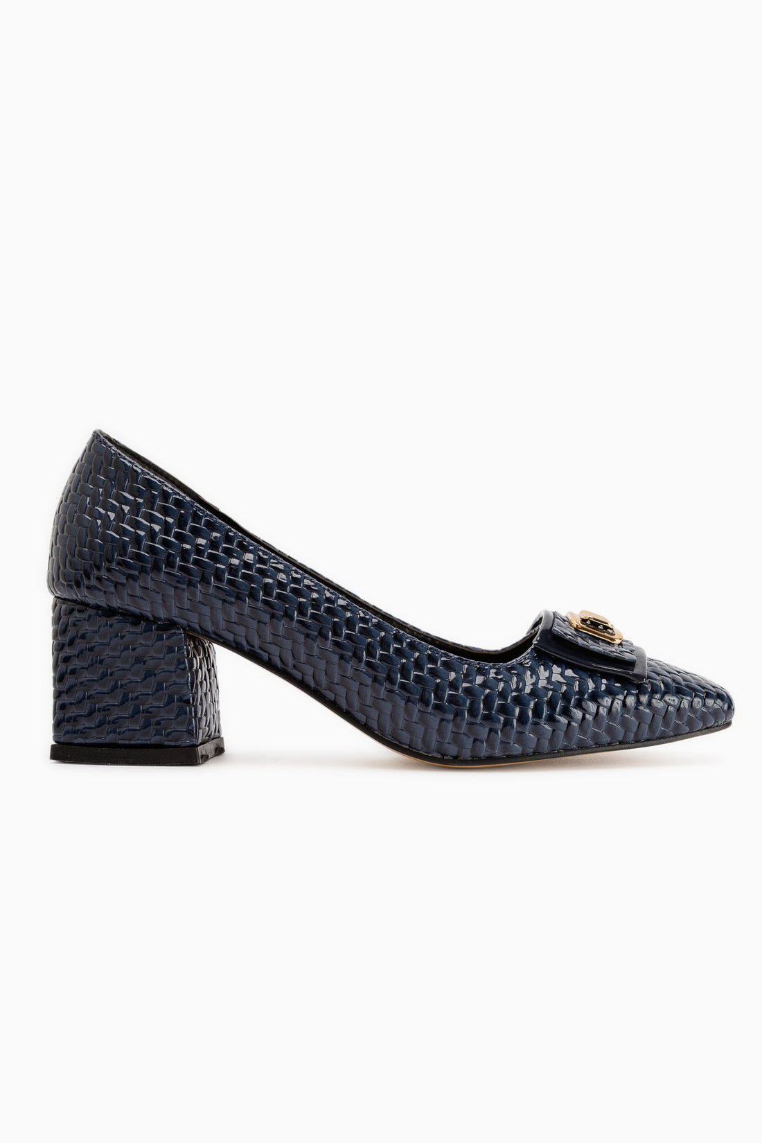 Keira Navy Buckle Detailed Women’s Heeled Shoes