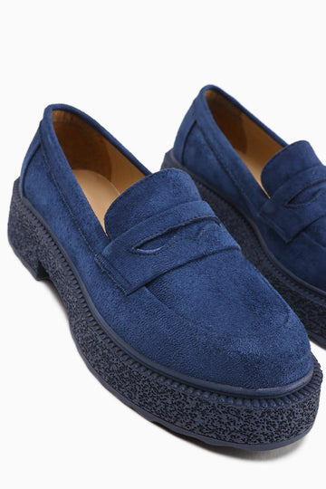 Bojan Navy Blue Suede Thick Soled Women's Casual Shoe