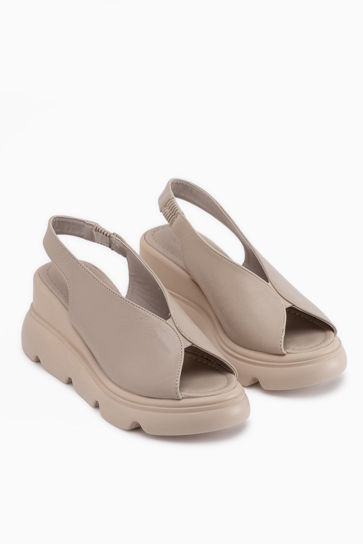 Tilda Beige Elastic Wedge Women’s Sandal