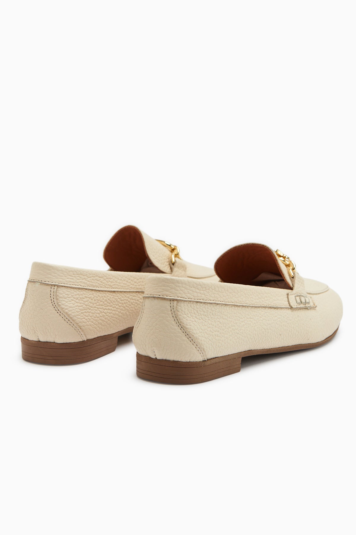 Alessa Genuine Leather Beige Buckled Women’s Loafer Casual Moccasin Shoes