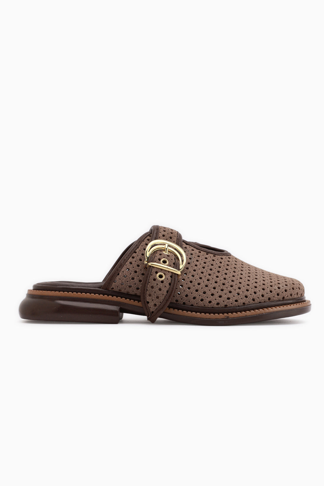 Elona Beige Buckled Women’s Slippers
