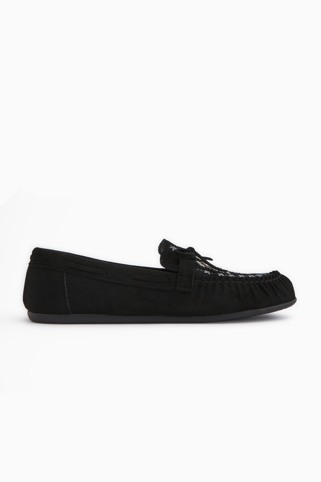 Darya Black Suede Embroidered Women’s Loafer