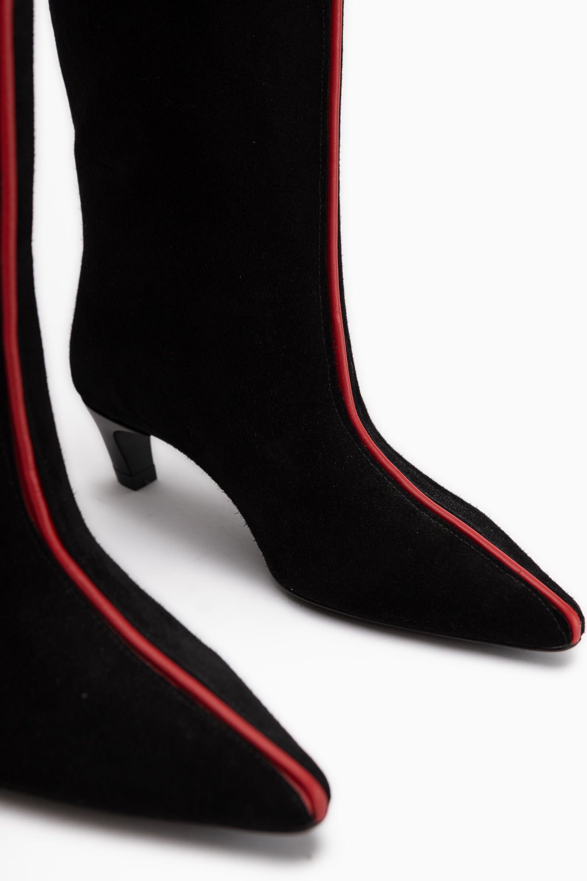Gena Genuine Leather Black Suede Short Heeled Women’s Boots