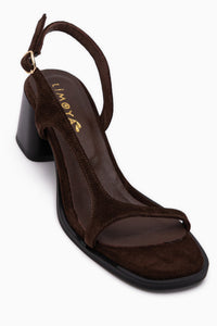 Julie Genuine Leather Brown Suede Heeled Women’s Sandal