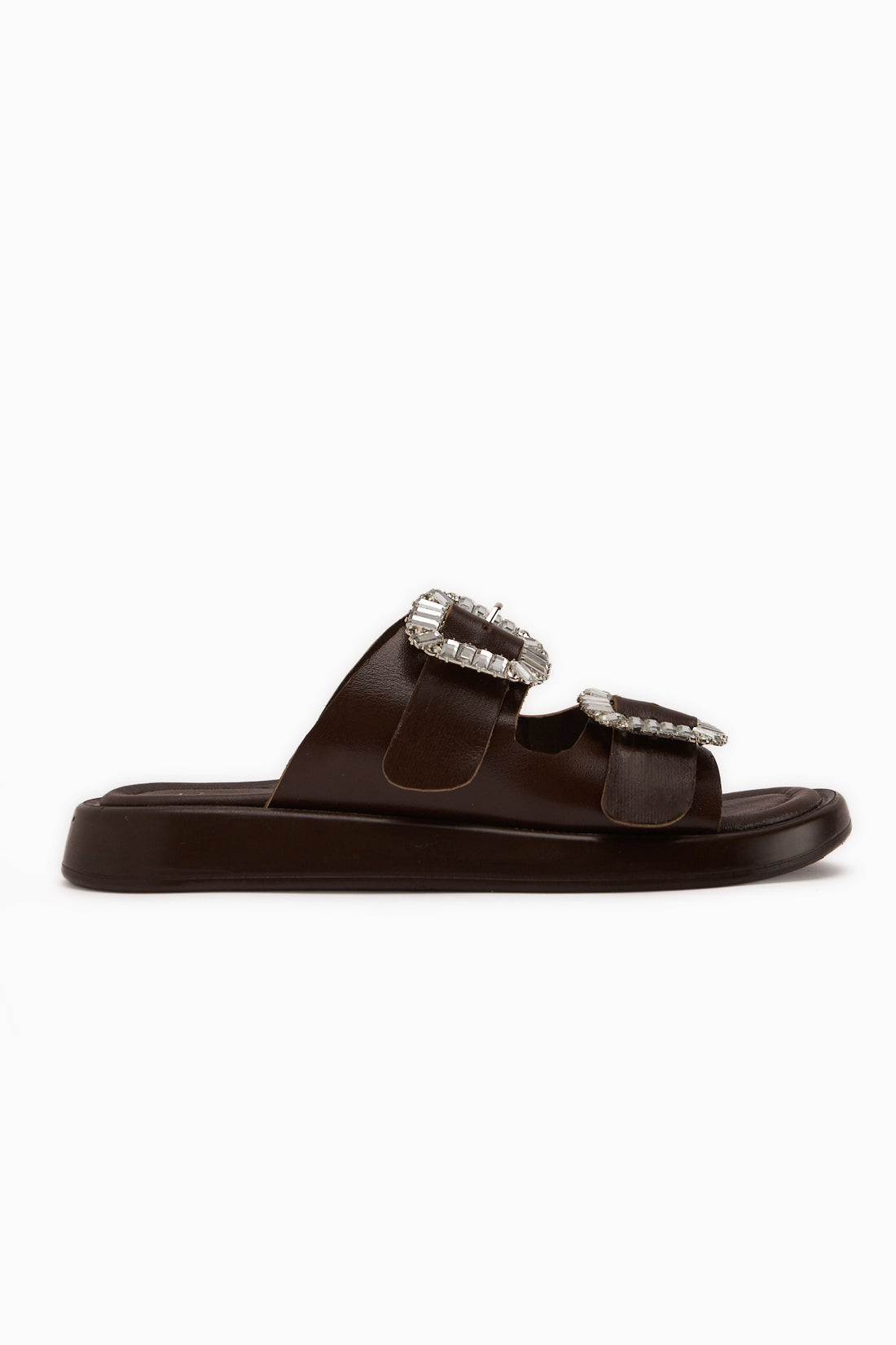 Esila Genuine Leather Brown Stone Women’s Slippers