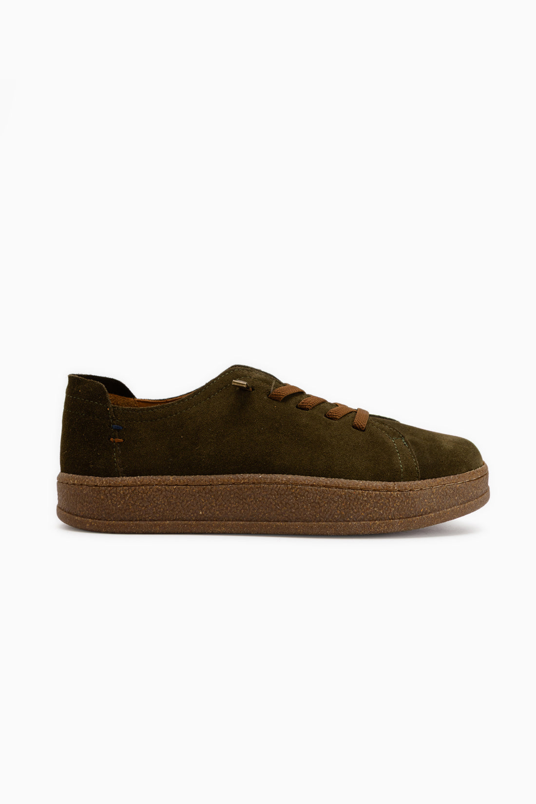 Genuine Leather Haki Suede Comfortable Sole Women’s Sneakers