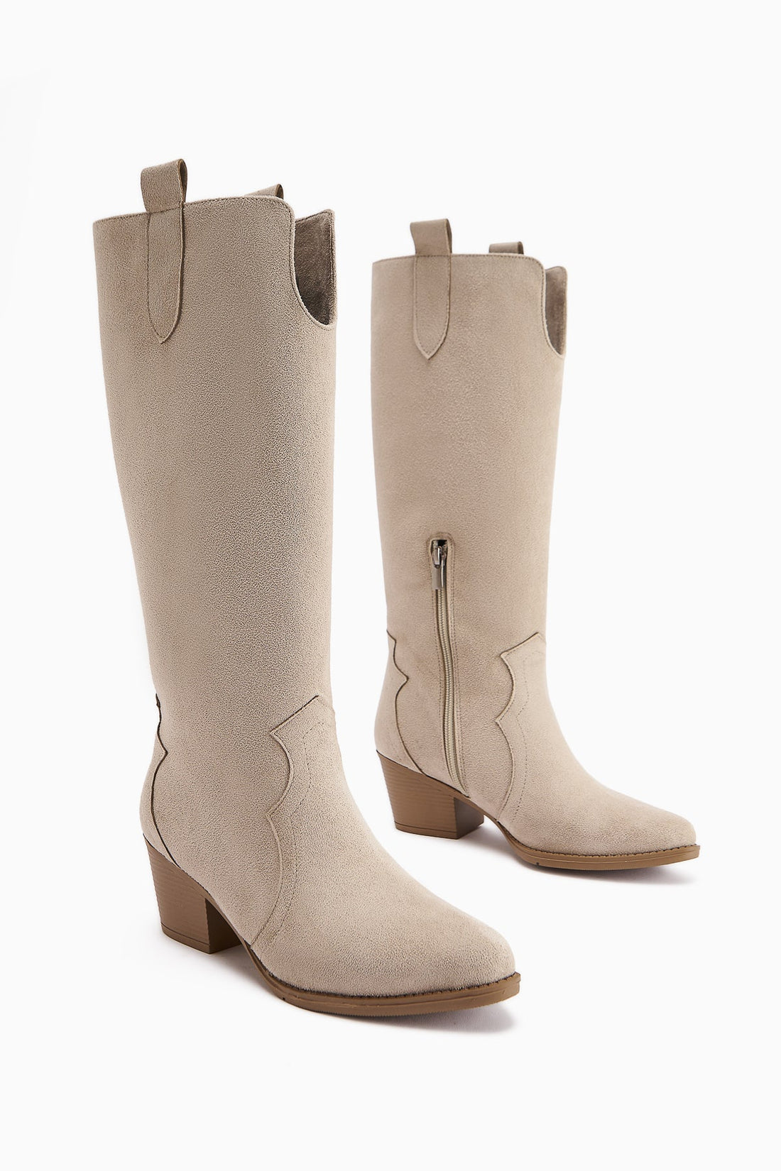 Frida Beige Suede Western Women's Boot