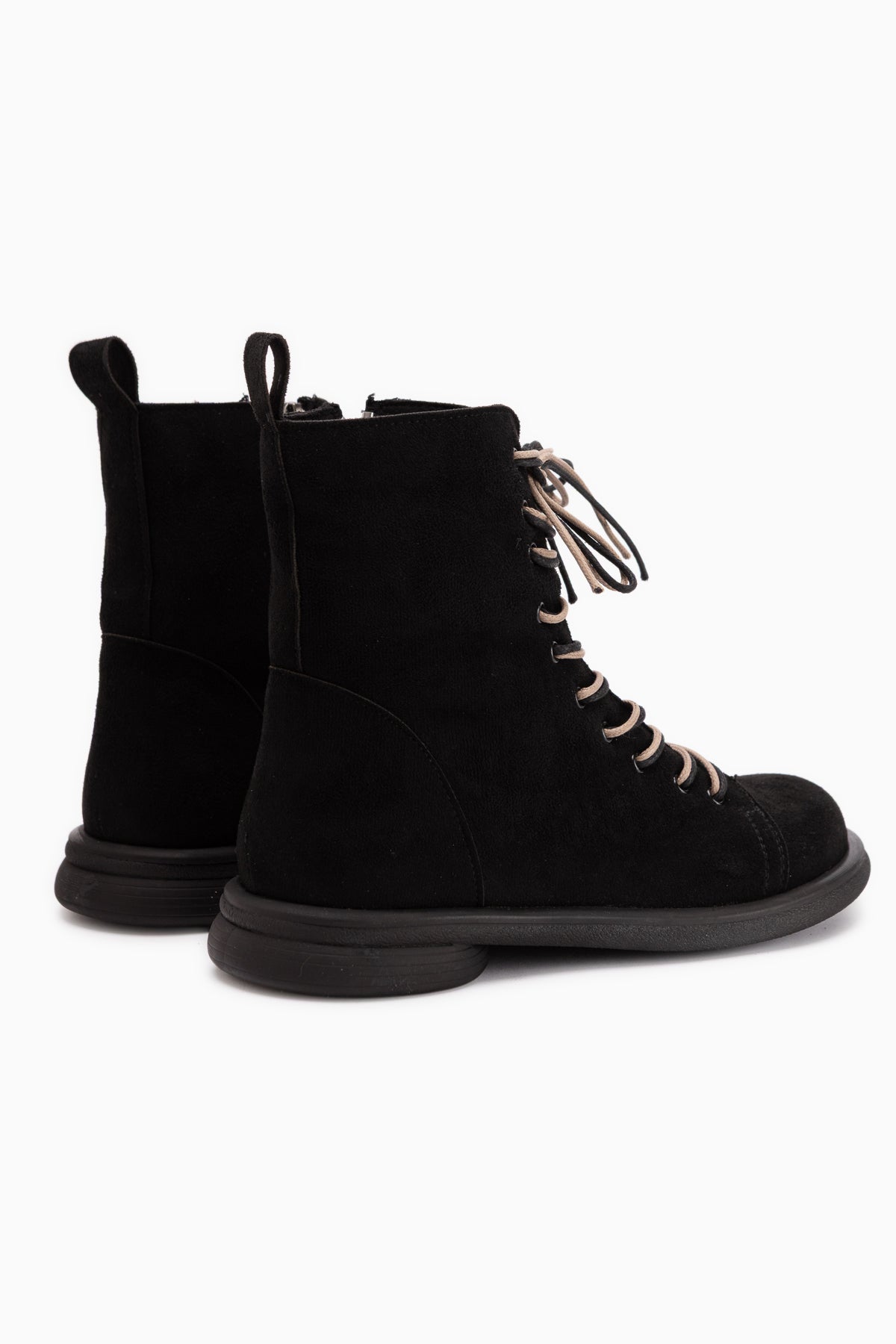 Florine Black Suede Double Laced Women’s Boots