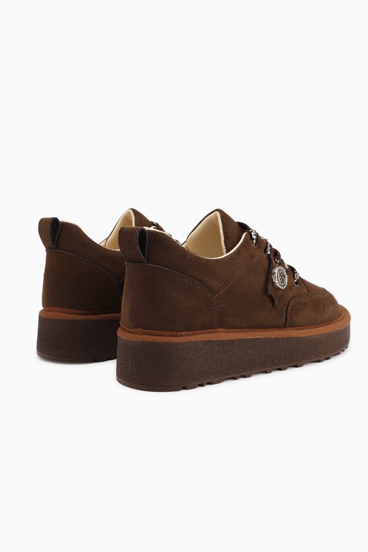 Serina Coffee Suede Lace-Up Women's Casual Shoe