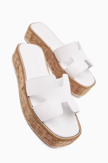 Runa White Thick Soled Women's Slippers