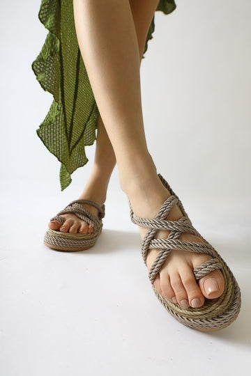 Spresa Mink Thick Soled Rope Sandals