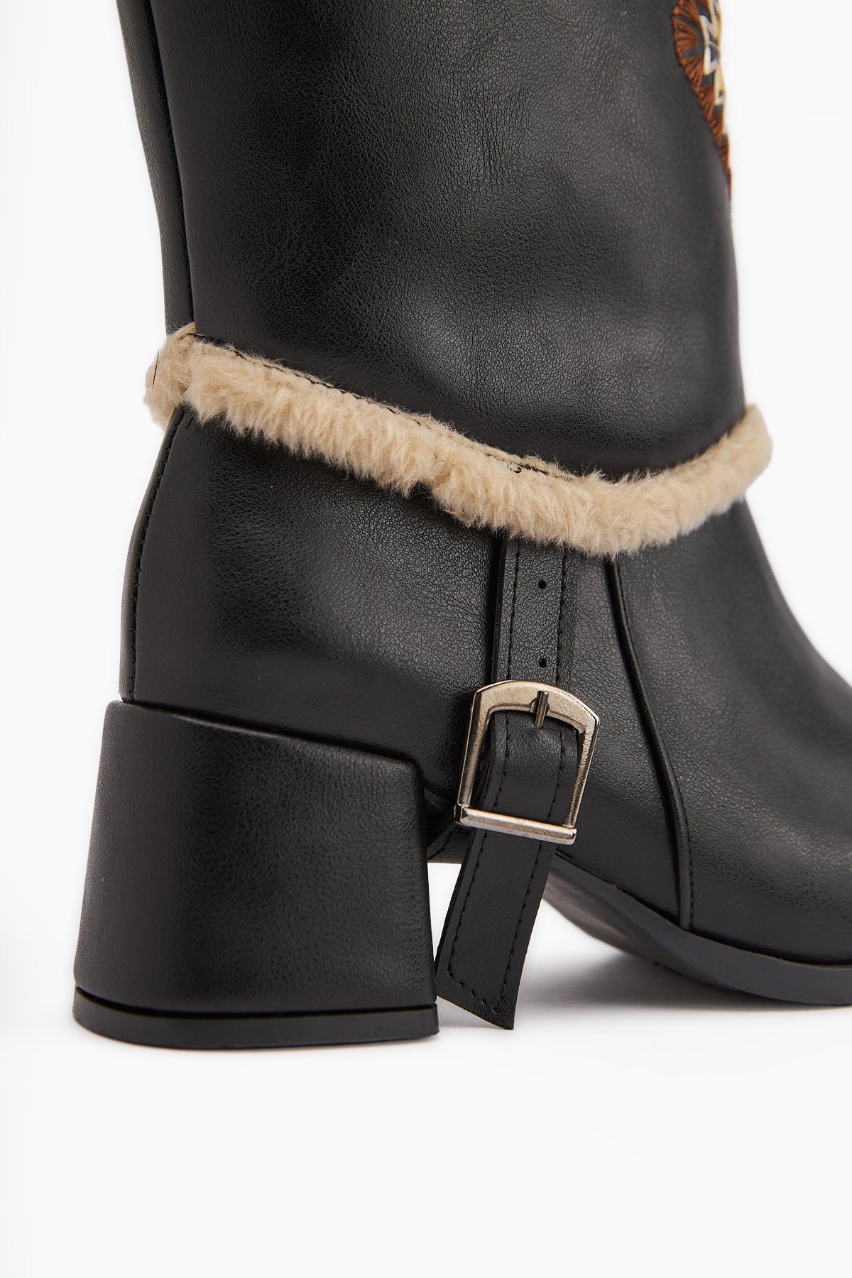 Hilka Black Removable Cuff Ethnic Patterned Boots