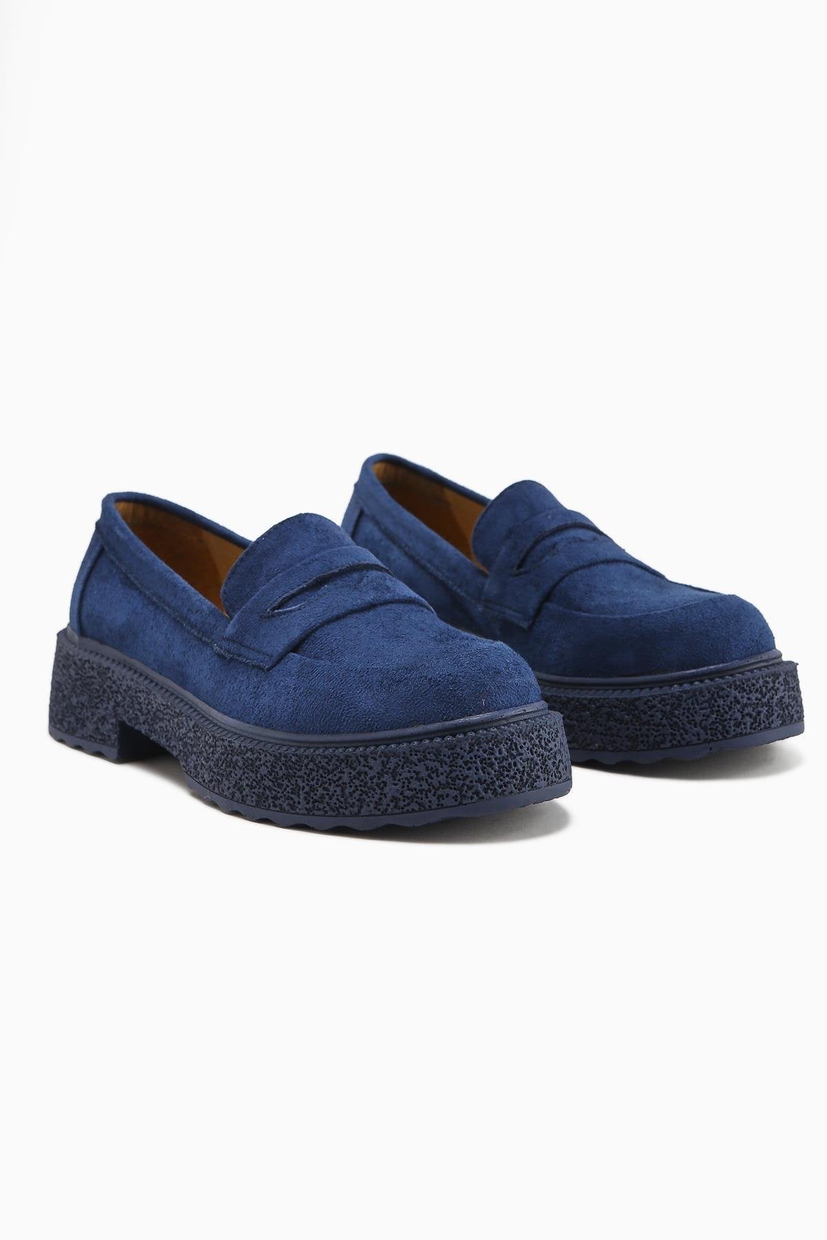 Bojan Navy Blue Suede Thick Soled Women's Casual Shoe