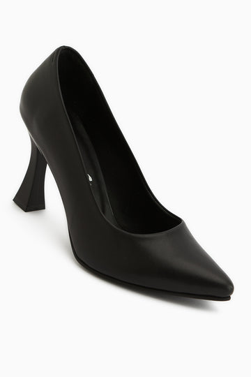 Helen Genuine Leather Black Stiletto Women’s Heeled Shoes