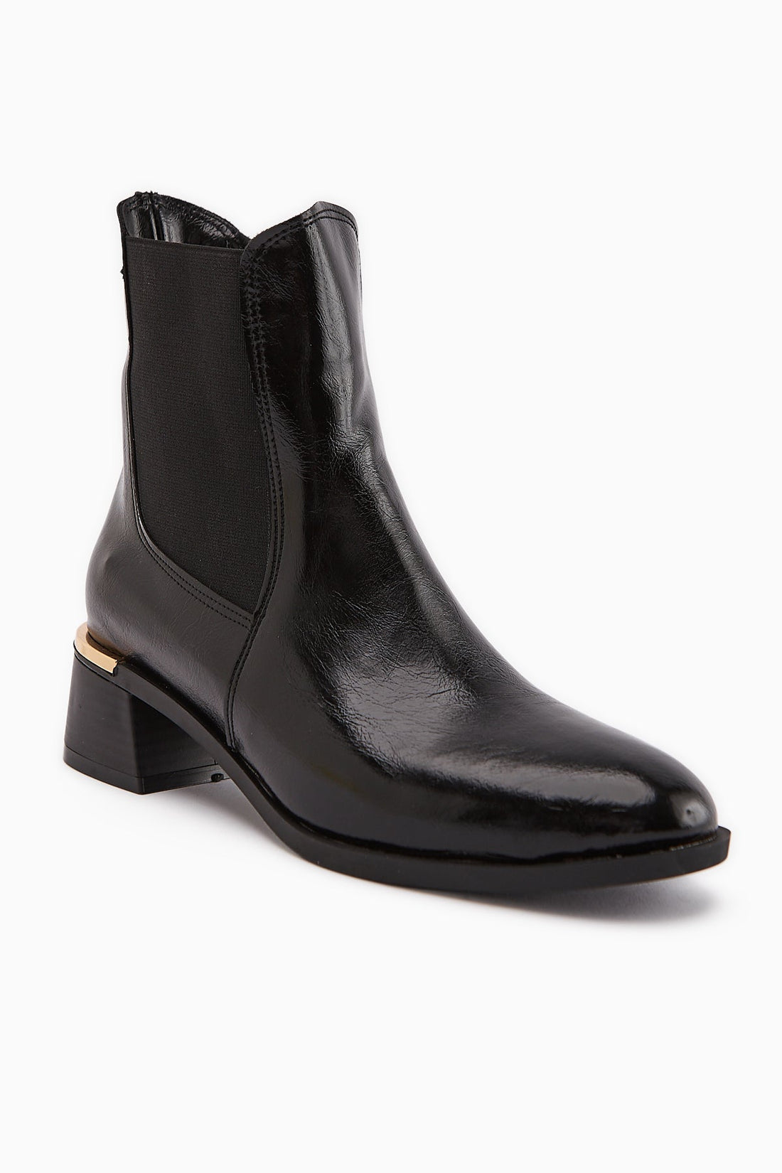 Verna Black Elasticated Women's Heeled Boot