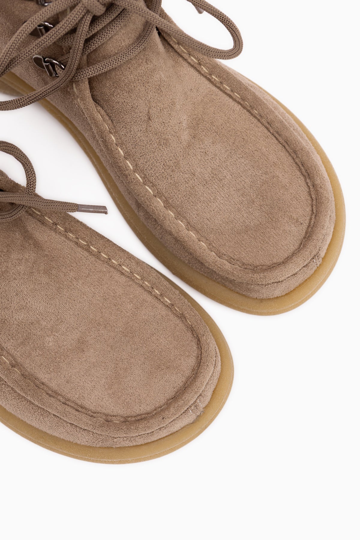Edie Beige Suede Lace-Up Women’s Boots