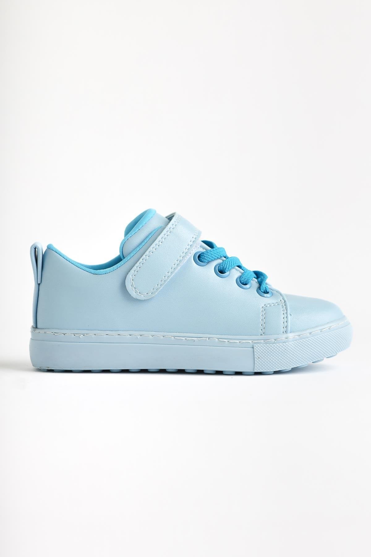 Hori Blue Lace-Up Sneaker with Velcro Detail for Kids