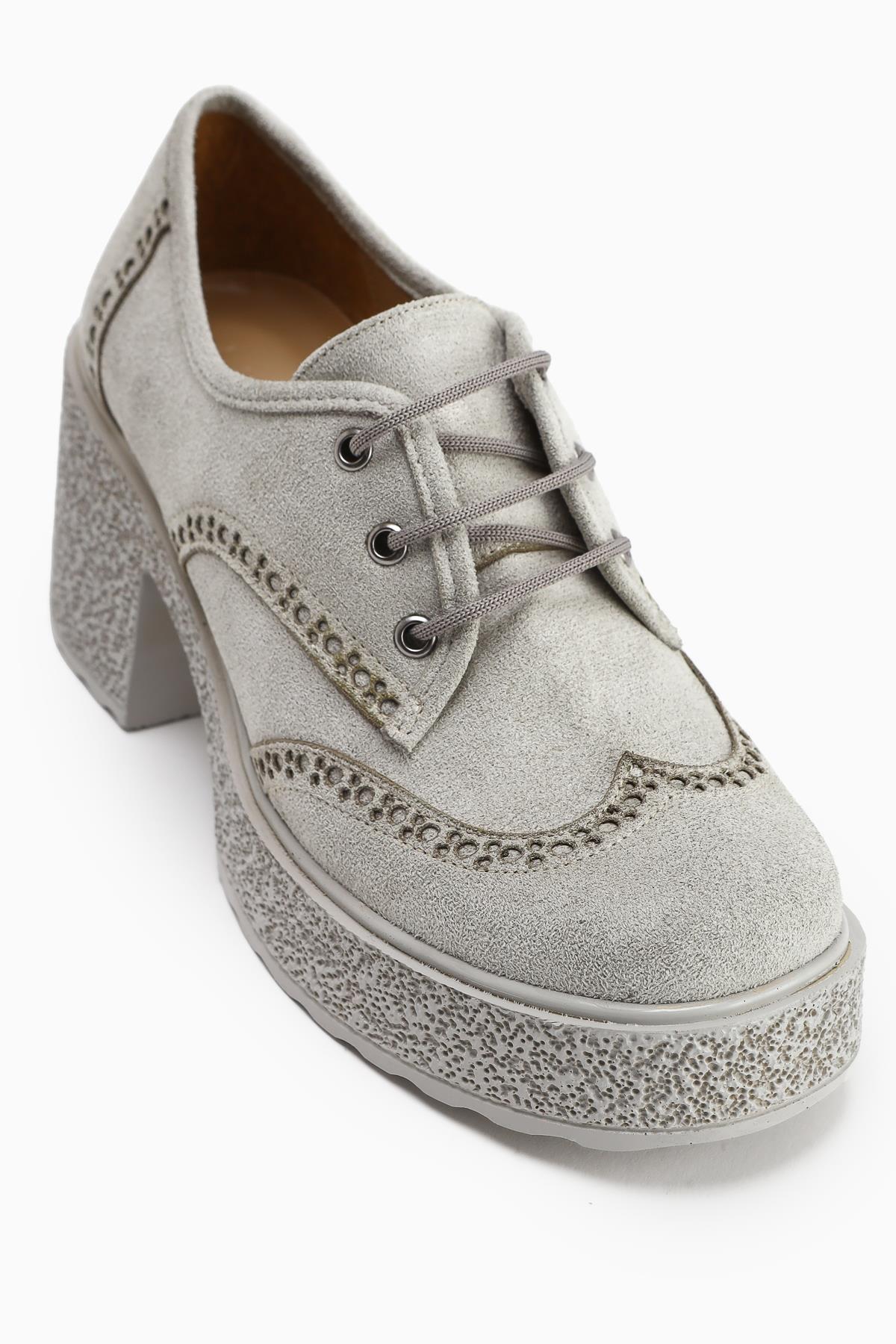 Lenie Ice Suede Laser Cut Detailed Everyday Women's Shoe