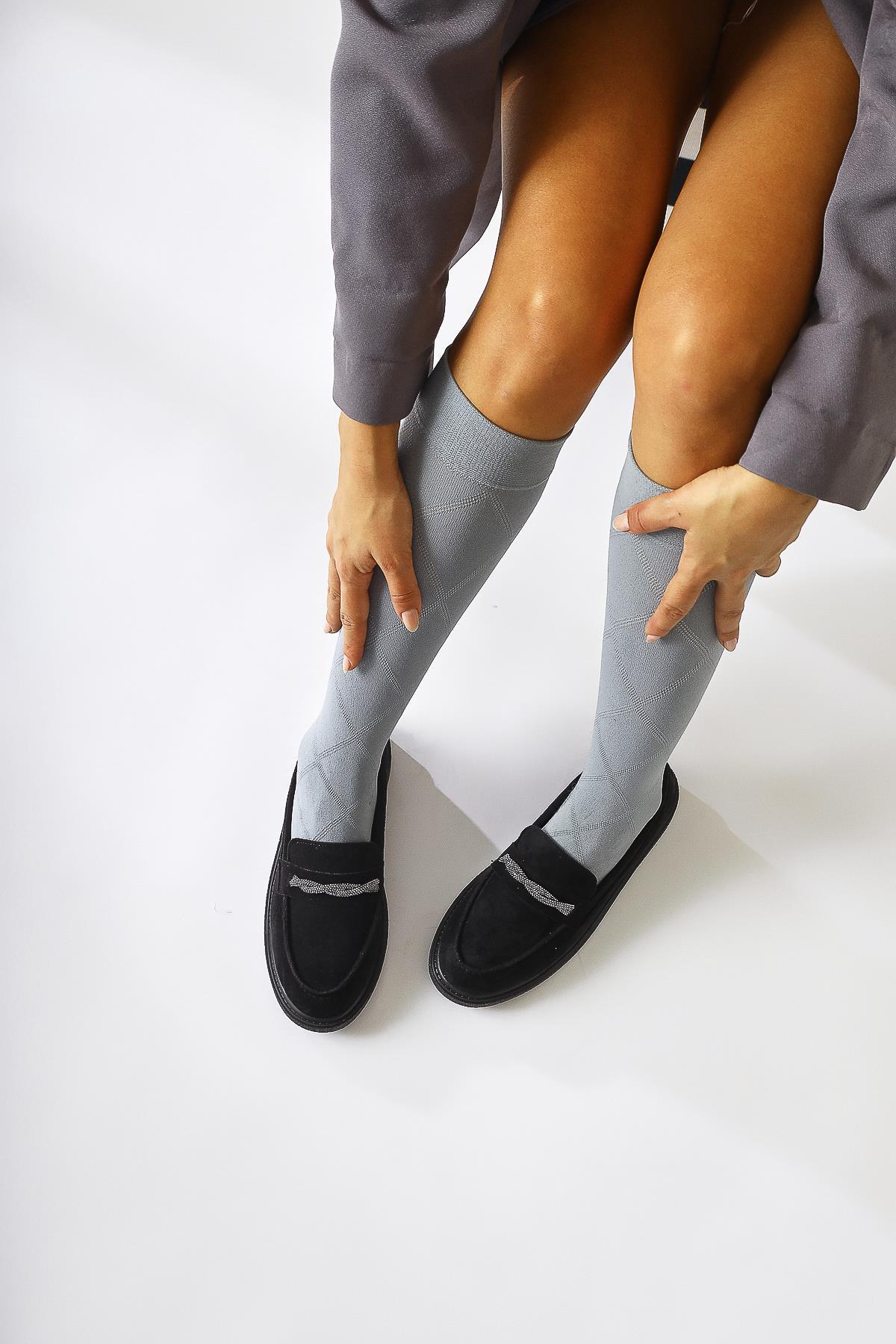 Herolinda Black Suede Shoe with Jewel Buckle Detail