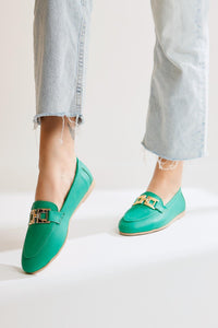 Dilsa – Green Buckle-Detail Ballet Flat (Women)