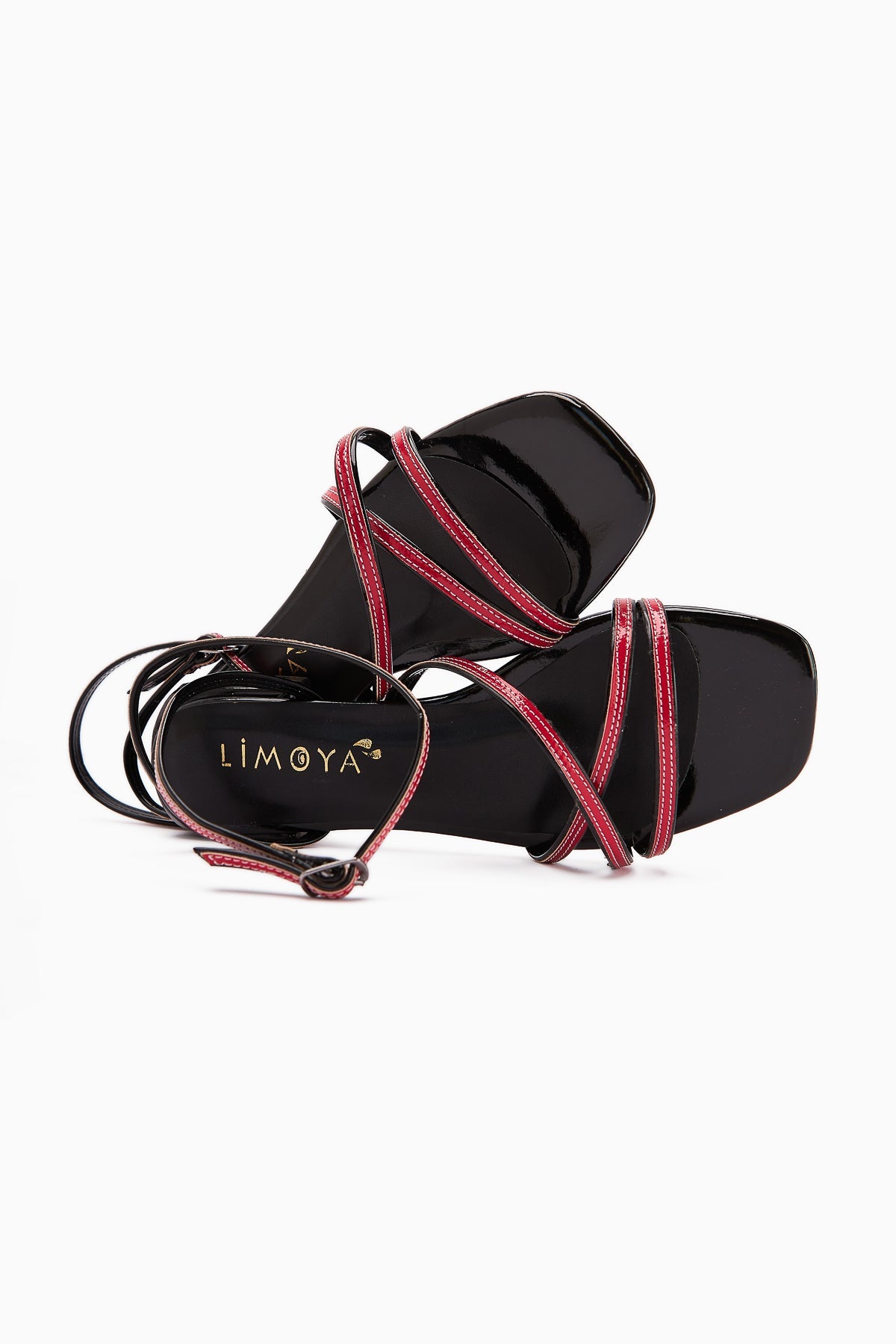 Nasima Red Ankle-Tie Women's Sandals