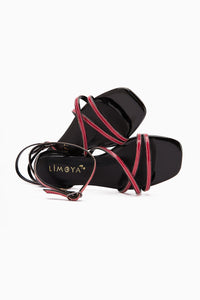 Nasima Red Ankle-Tie Women's Sandals